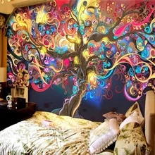 Фото обои абстрактное искусство 3D стерео красочное дерево флуоресцентные обои современный ресторан клубы КТВ Бар фон настенные фрески