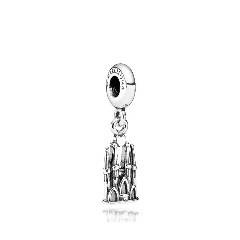 5PCS-TOP-Quality-Silver-Plated-Vintage-Barcelona-Cathedral-Charm-Zinc-Alloy-Beads-Fit-European-Brand-Pendant