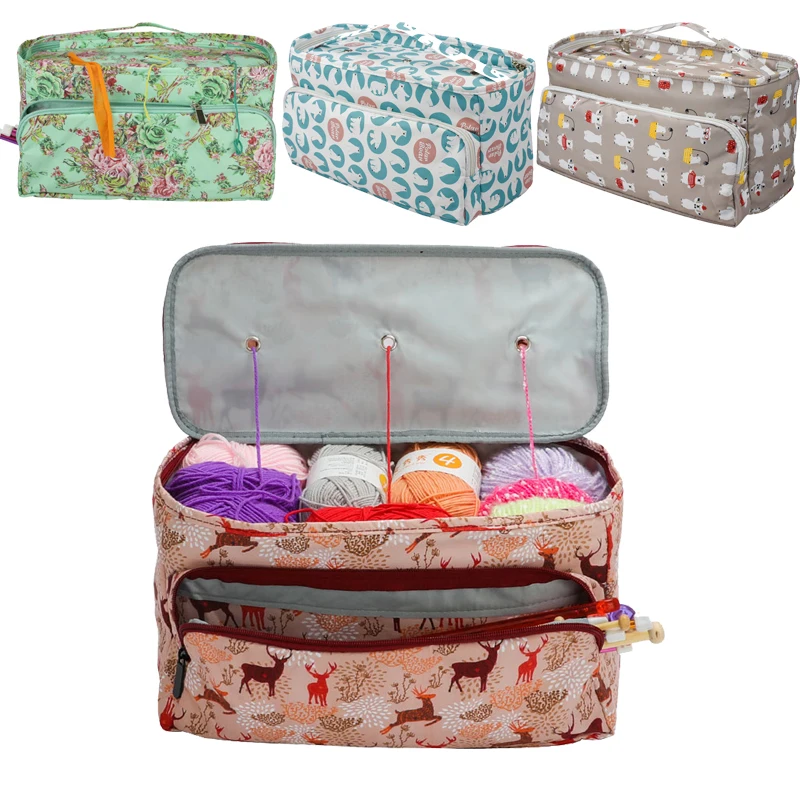 Yarn Storage Tote Knitting Bag Women Travel Big Capacity Wool Organize