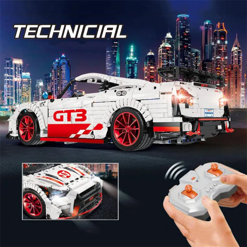 

23010 GT-R Technic RC Racing Car Led Light Function Remote Control MOC-25326 Building Blocks Bricks Toys Gifts 3408 Pcs