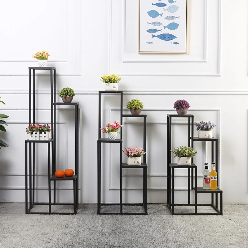 4 layers metal floor iron plant stand planter Modern fashion classic nordic metal shelf indoor plant flower rack
