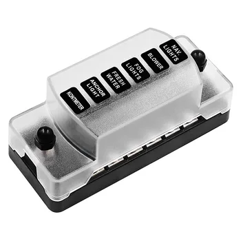 

Car Long Style Six Way Independent Positive And Negative Fuse Box Without Fuse Sheet 1 in 6 Out With Sticker