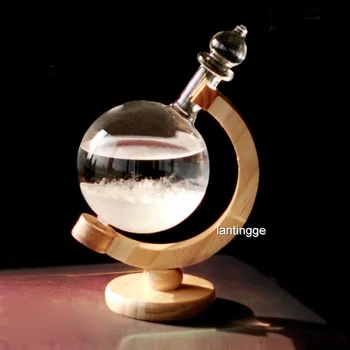 

Globe-Shaped Storm Predictor Glass Bottle Desktop Weather Station Weather Transparent Ball Storm Creative Glass Ball Home Decor