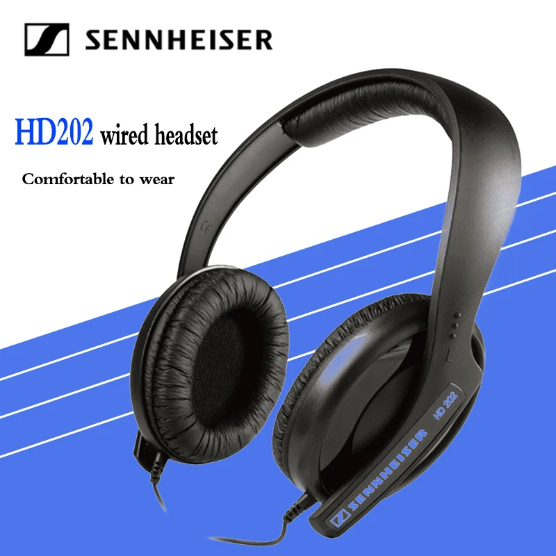 

Sennheiser HD202 Headphones for Smartphones Music Deep Bass 3.5mm Wired Noise Isolation Stereo Earphone Sport Gaming Headset