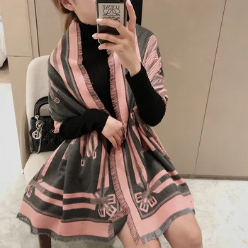 

New style cashmere double face cashmere scarf for women in winter 2020 air conditioning shawl fashion warm color matching scarf