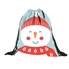 Рождественский Подарочный мешок унисекс 3D цифровая печать нарисованный карманный рюкзак ранец сумка на плечо сумка женская#0