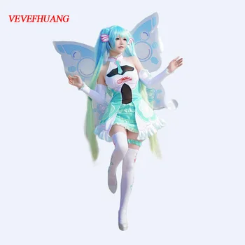 

VEVEFHUANG Anime Vocaloid Figure Miku Racing Suit SJ Uniform Dress Cosplay costume Halloween Costume for women Free shipping