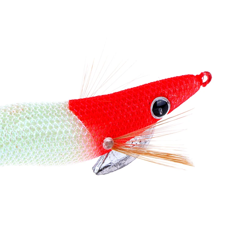 Artificial madeira camarão isca, Lula gabarito ganchos, polvo luminoso, Lula isca, Equipamento de pesca, 2.5 #, 3.0 #, 3.5 #, 1pc