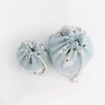 

2020 female bag narcissus storage bag wholesale cotton and linen bag storage bag beam pocket drawstring bag tea gift bag