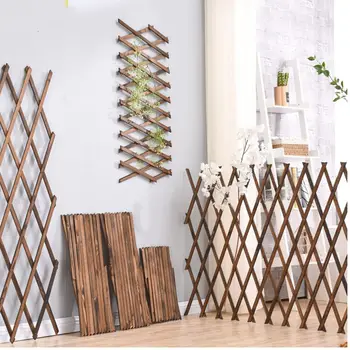 

New Expanding Wooden Garden Anticorrosive Wood Pull Net Wall Fence Panel Plant Climb Trellis Support for Home Yard Garden Decora