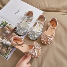 

2022 Summer New Girls Crystal Shoes Fashion Bow Princess Shoes Little Girls Baotou Sandals Catwalk Show Shoes Toddler Girl Shoes