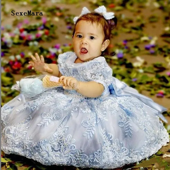 

Princess Flower Girl Dress Wedding Birthday Party Dresses For Girls Children's Costume Tutu Prom Dress Big Bow