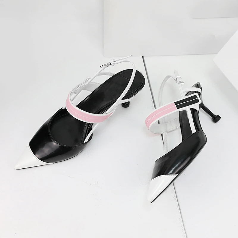 Boussac Pointed Toe Kitten Heel Women Pumps Patchwork Elegant Heel Shoes Women Brand Design Ladies Shoes Women SWC0299