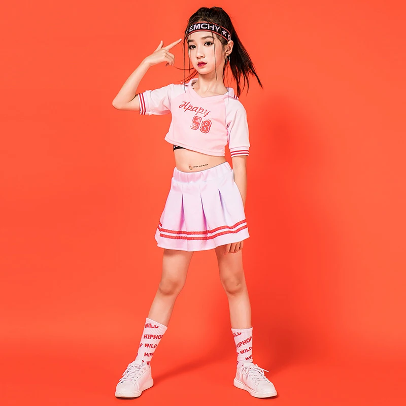 

New Children Cheerleading Performance Clothes Girls Jazz Dance Costume Kids Hip Hop/Street/Modern Dance Stage Outfit DQL1744