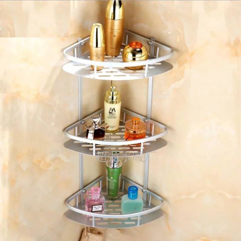 

Three Layer Angle Frame Bathroom Storage Shelf Wall Mounted Storage Rack Sanitary Ware Bathroom Triangular Bathroom Storage Shel
