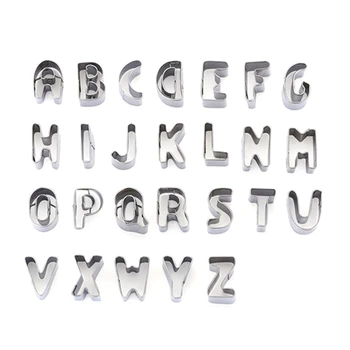 

26 English Letters Alphabet Cookie Cutters Set Gift Package Fondant Cake Mold Stainless Steel DIY Biscuit Baking Tool