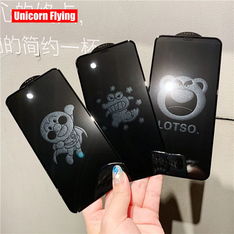 

LinXiang Stealth Strawberry Bear Cartoon 9H 6D Tempered Glass Screen Protector For iPhone 6 6s 7 8 Plus X XR XS Max 11 pro