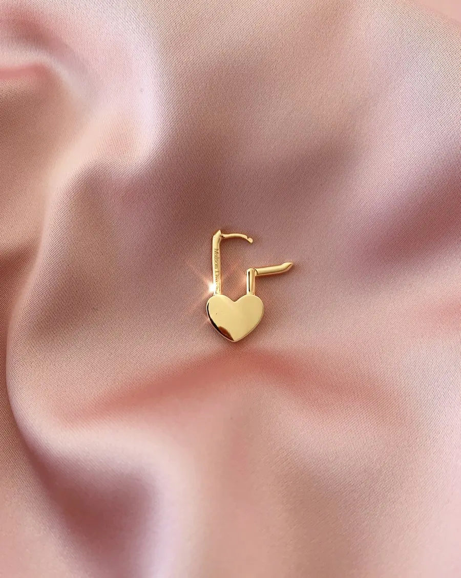 Low Price heart shaped lock earring safety pin design unique women girl jewelry new OMZKRGglD