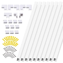 10Pcs PVC Cord Duct Cable Cover Raceway Wall Cableble Management Electric Cache Cable Channel Tray Wire Covering Waterproof