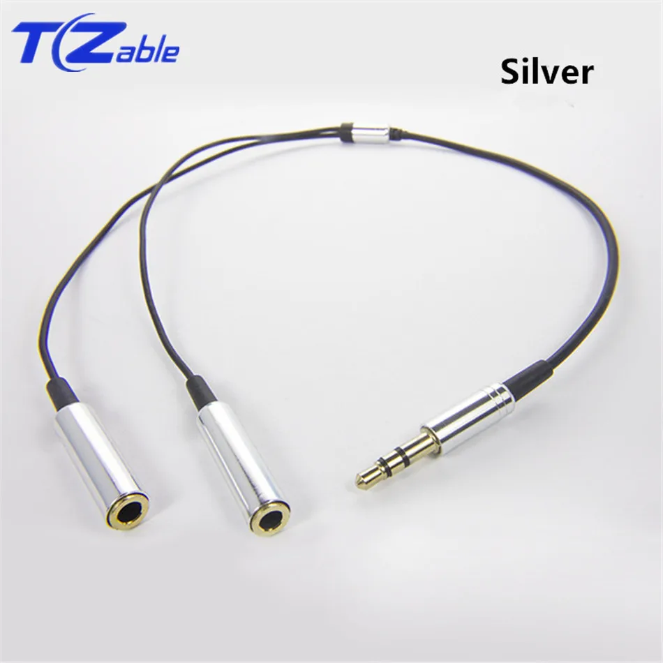 Earphone Splitter Cable Male to 2 Female Jack 3 5mm Connect two Headphone 3 5 mm Plug Audio Splitter Wires 0 4M for MP3 Player