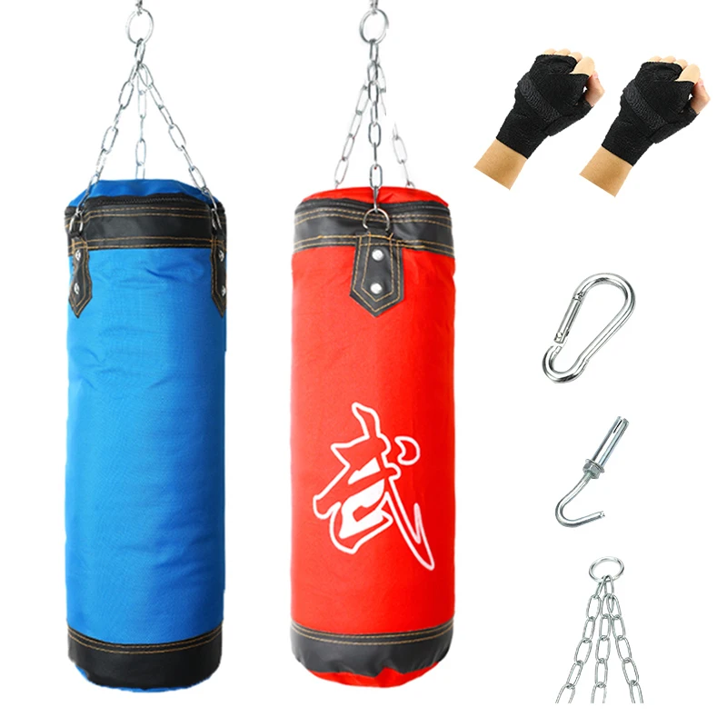 

6 pcs /set Empty Boxing Punching Bag Boxing Sandbags Boxing Training Fight Karate Sandbag Setwith Gloves Wrist Guard