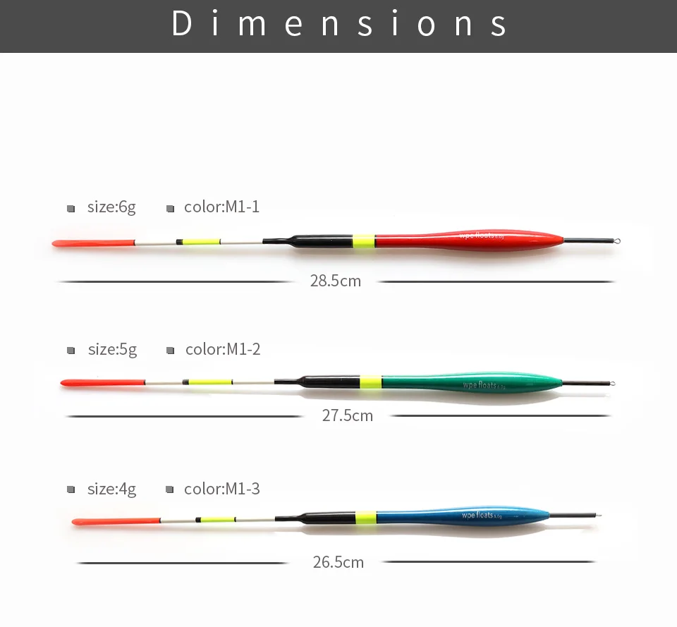 W.P.E бренд рыболовный поплавок 3 шт./лот из баргузинской ели поплавки Размер 4/5/6g карп рыбалка поплавок для рыбной ловли вертикальный Буй рыболовные снасти