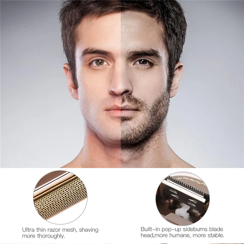 Kemei перезаряжаемая машинка для стрижки волос триммер для волос+ мужская электробритва бритва усы триммер для бороды станок для бритья P49