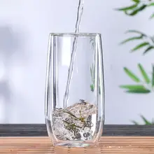 Двухслойная стеклянная чайная чашка с золотой каймой, встроенная горная модель, прозрачная термостойкая чайная кофейная чашка, кружка