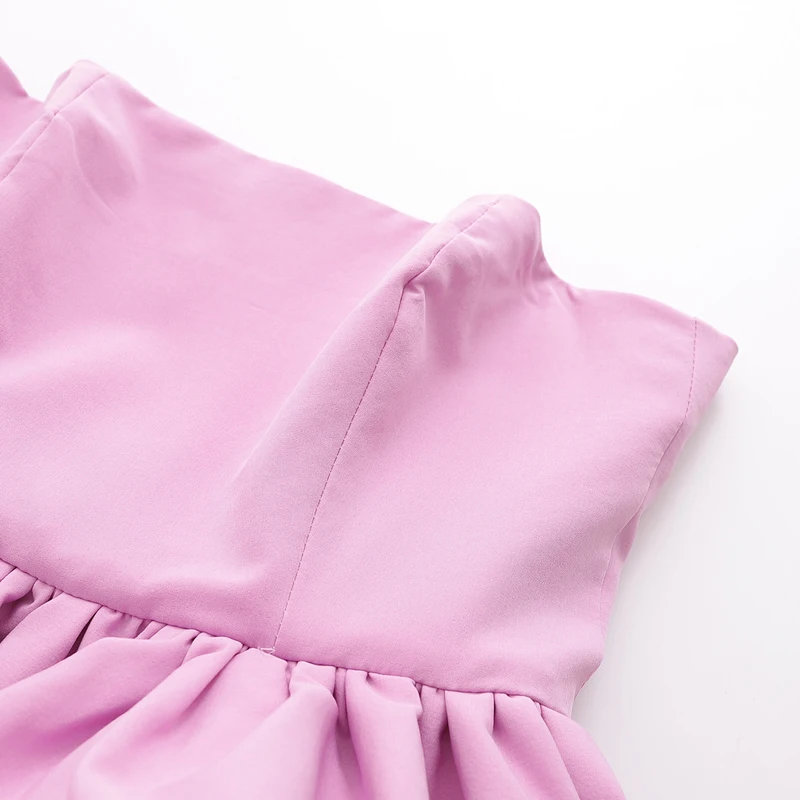 RR однотонные розовые короткие футболки женские модные милые топы без бретелек женские элегантные футболки без рукавов на молнии женские LD