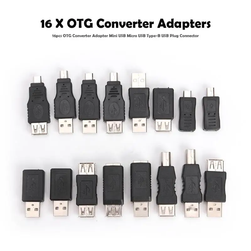 Мини 16 шт. USB Micro USB USB2.0 тип-b Мужской Женский OTG конвертер разъем разработанное производство длительный прочный