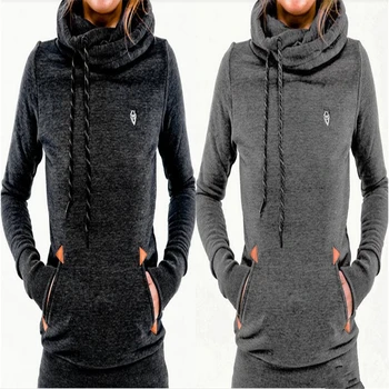 

2018 New Fashion Women Hoodies Sweatshirt Casual Hooded Long Sleeve Pocket Design Hoodie For Women Mujer Ss004