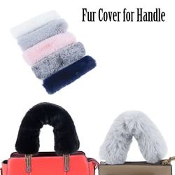 New 1 PC Universal Fur Furry Hook Loop Fastener Sleeves Cable Cover for Leather Rope Handles for Obag Women Shoulder Handbag