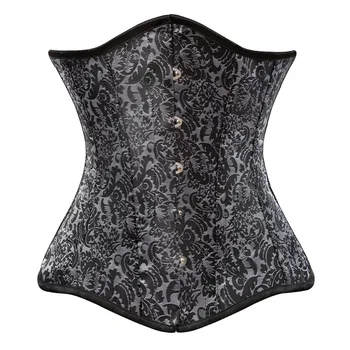 

Sexy Gothic Spiral Steel boned Underbust corset and bustier Jacquard clothing waist trainer lingerie Plus size XS-6XL