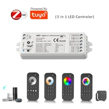 TUYA Zigbee Smart Led Controller DC12V 24V DIM RGB RGBW RGBWW RGBCW RGBCCT Strip 2.4G RF Remote Google Echo Plus Voice Control