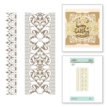 

2020 New Hot Lace Metal Cutting Dies Scrapbooking Background and Rectangle Stencils For Flower 3D Foil Die Cut Crafts No Stamp