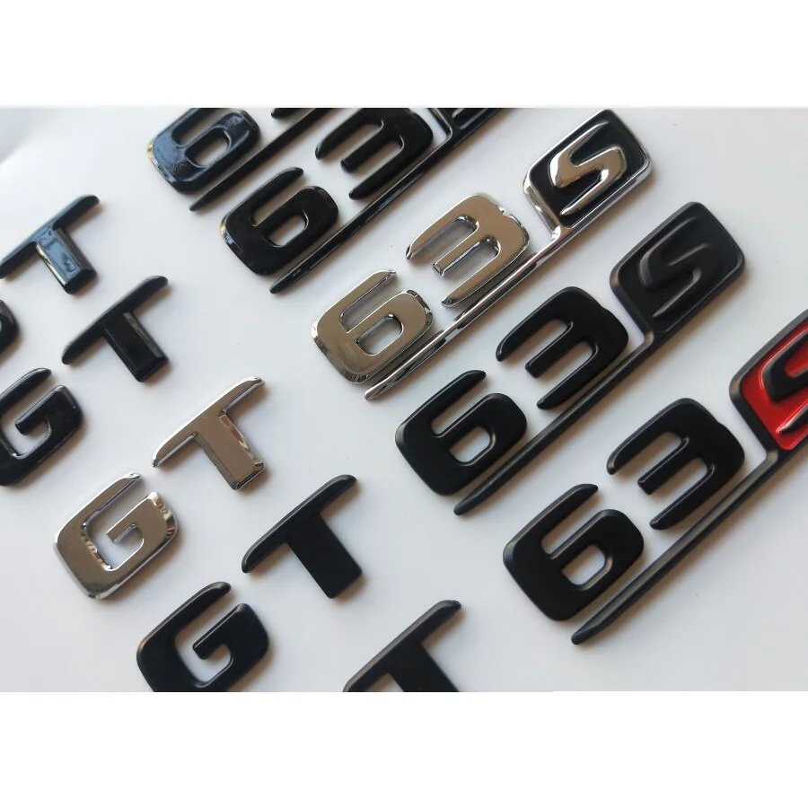 메르세데스 벤츠 X290 쿠페 AMG GT 63 S GT63S 용 크롬 블랙 문자 트렁크 배지 엠블럼 Stikcer
