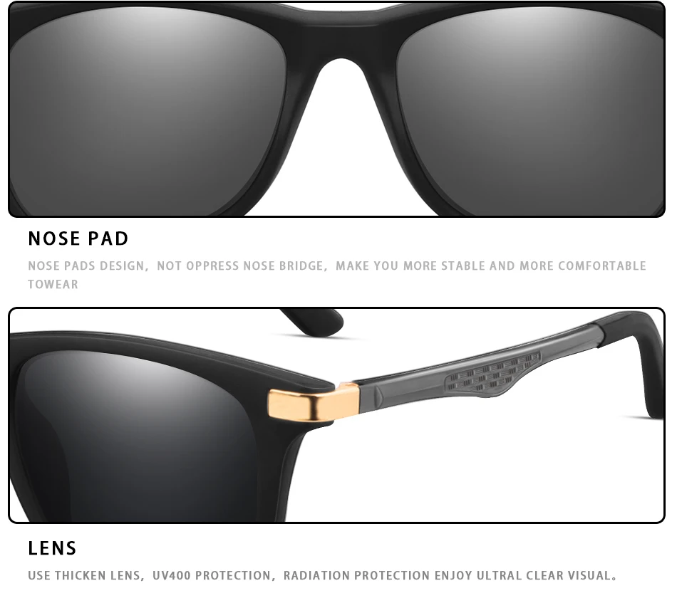Tamwy Polarized Sunglasses for Men Women Aluminum Magnesium Driving Finshing Golf Sun Glasses Classic Square Frame New P21