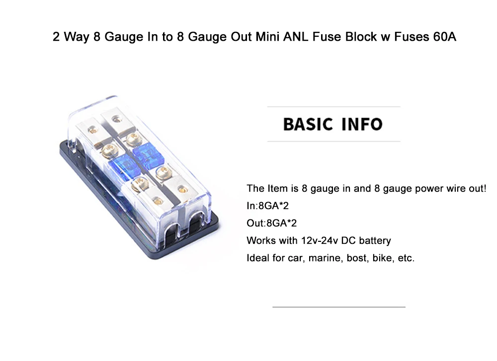 12V автомобиль аудио встроенный MIini держатель предохранителя anl костюм 4/8GA кабель с 60 плавкий предохранитель