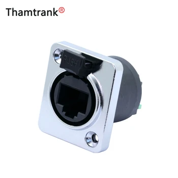 

10pcs/lot 8P8C RJ45 Female Jack Panel Mount with PCB Board IP65 Waterproof RJ45 Ethernet Plug Socket Chassis Connector Terminal