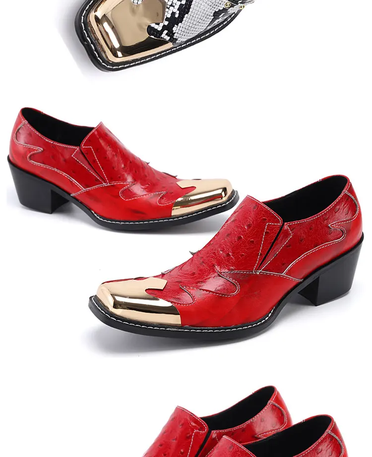 Herrenschuhe aus echtem Leder mit hohem Absatz, die die Körpergröße optisch erhöhen, luxuriöse Business-Casual-Schuhe für Frühling, Bankette, gesellschaftliche Anlässe und Hochzeiten. – Detail 9