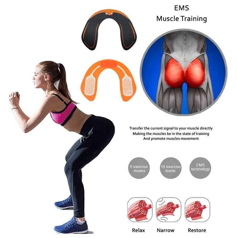 EMS Massage Hip Trainer Muscle Stimulator Buttock Lifting Butt Lift Toner ABS Fitness Body Slimming Home Gym Exercise Machine