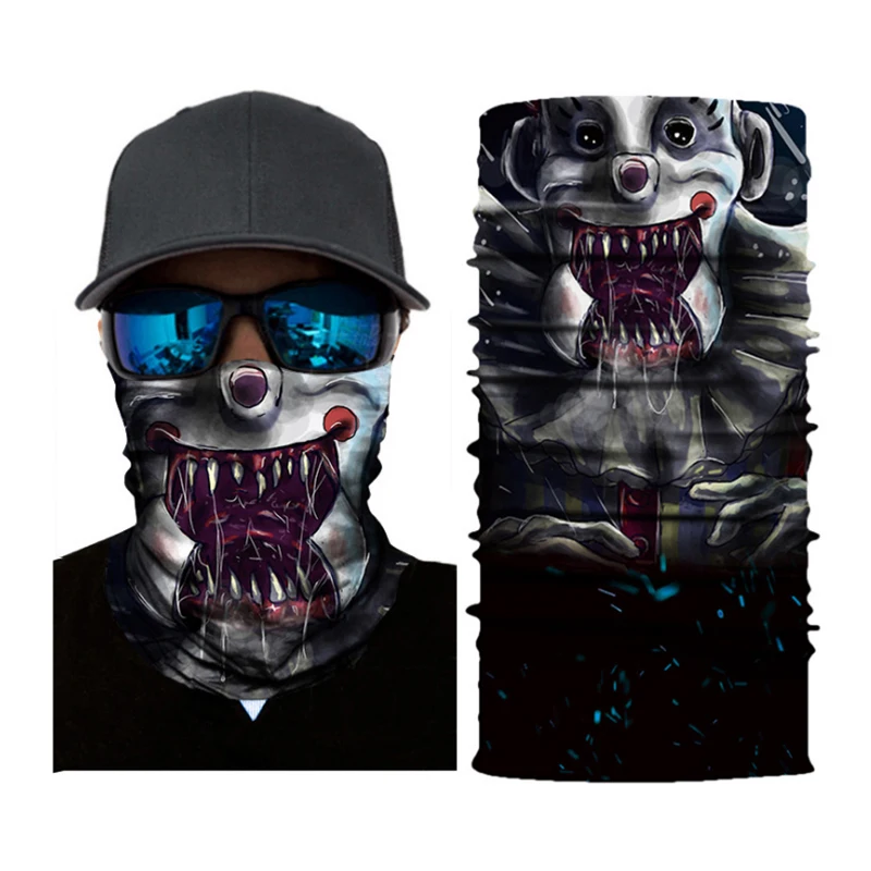 

Grimace Custom Logo Bandana 3D Printing Skull Adjustable Bandana Full Face Seamless Tubular Bandana Sunscreen Magic Scarf Hiking