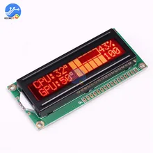 Módulo de pantalla LCD 1602A, 5V, 16x2, personaje rojo, punto, fondo negro, puerto paralelo, controlador LCD