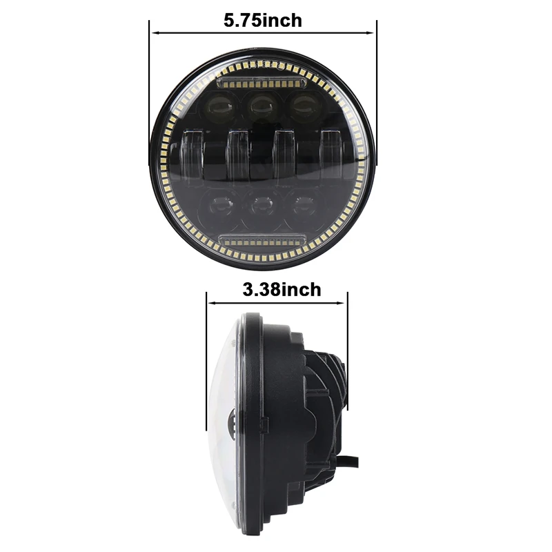 5,75 дюймовый светодиодный фонарь для мотоцикла 66W H/L, передняя фара для дальнего света, DRL, ангельский глаз, светодиодный фонарь