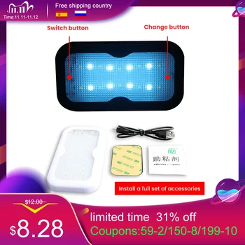 

AOSHIKE 1PCS Car Interior Light LED Light Car Ceiling Reading Light Magnet Ceiling Lamp Universal Vehicle Interior USB Charging