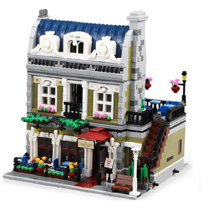 

Free Shipping DHL Parisian Restaurant City Street View Building Series 2349+pcs Building Blocks Bricks With Figure Toys For Kid