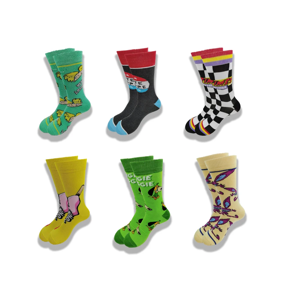 

Autumn and Winter Men's and Women's Socks Cartoon Movie Characters Funny Novel Street Style High Quality Middle Tube Socks