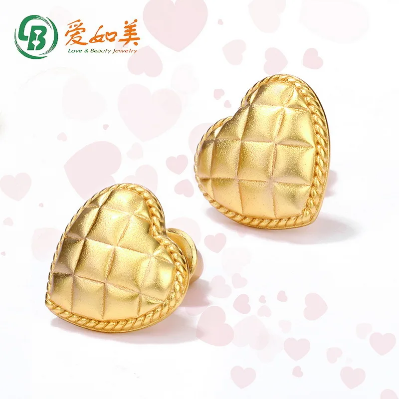 

j120 Retro style love Valentine's Day pure silver earrings S925 classic geometry Heart Shaped Earrings