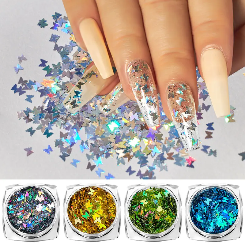 1 box Nail Art Glitter Flakes Four Star 3D Sequins Design Dust DIY Christmas Decoration Powder Manicure Tips For | Красота и здоровье
