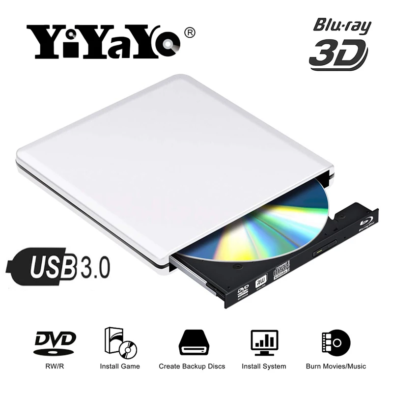 USB 3,0 Bluray привод BD-RW записывающее устройство CD/DVD rom Оптический привод Портативный Внешний Blu ray плеер для hp ноутбук компьютер Apple